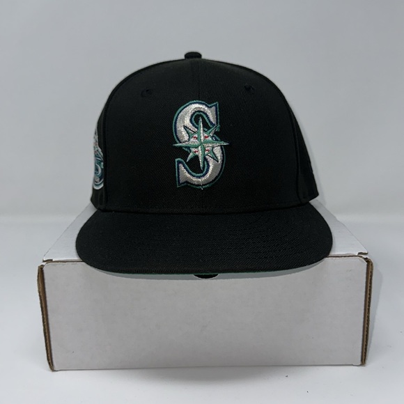 Hat Club Seattle Mariners “Black Dome” Fitted Hat Size 7 3/8 - Picture 3 of 6